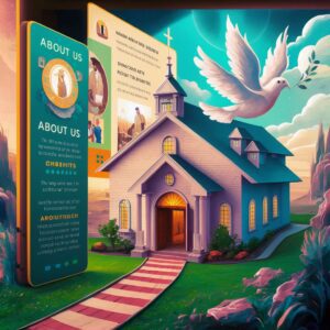 An infographic showing the importance of having an About Us section on a Church Website